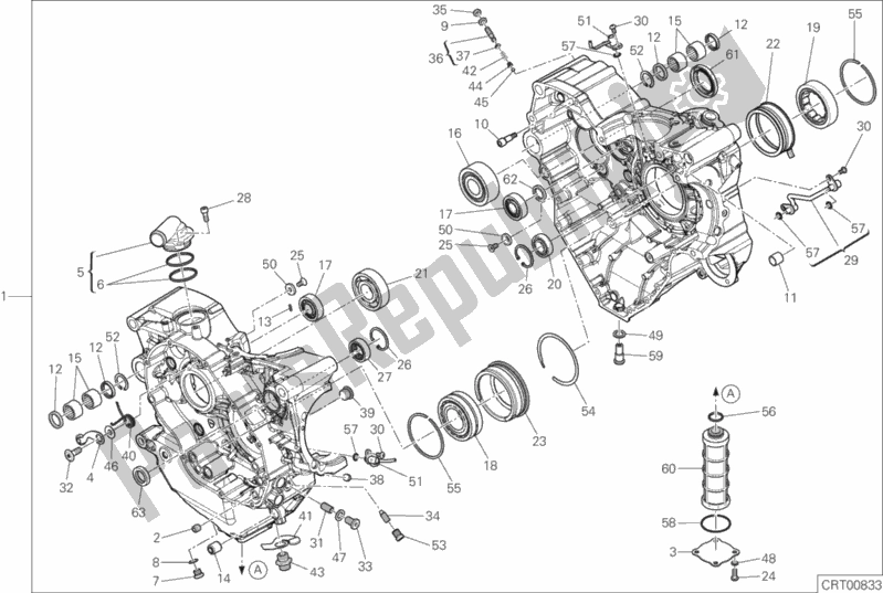 All parts for the 09a - Half-crankcases Pair of the Ducati Diavel 1260 S Brasil 2019
